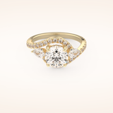 1.5 CT Round Shaped Cluster Moissanite Engagement Ring