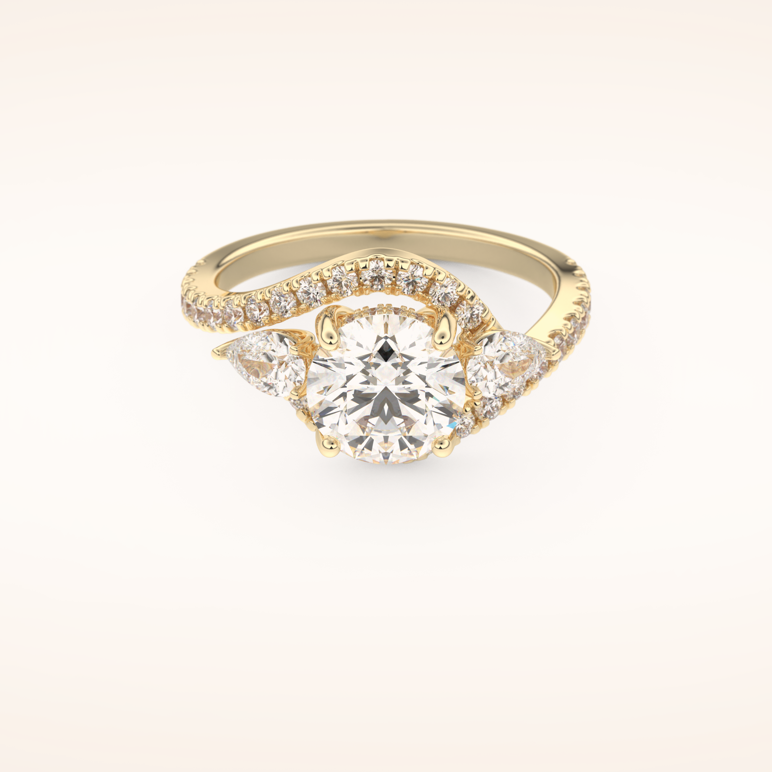 1.5 CT Round Shaped Cluster Moissanite Engagement Ring