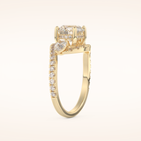 1.5 CT Round Shaped Cluster Moissanite Engagement Ring