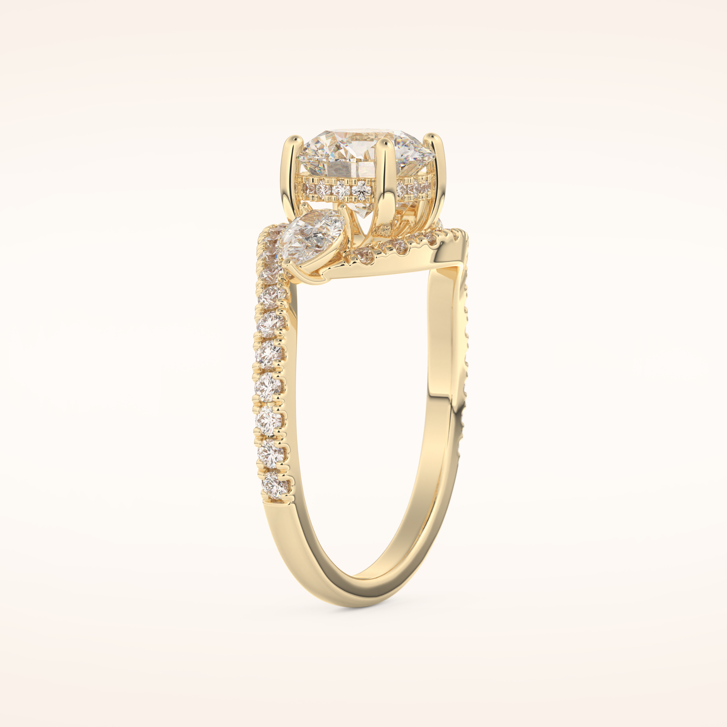 1.5 CT Round Shaped Cluster Moissanite Engagement Ring