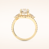 1.5 CT Round Shaped Cluster Moissanite Engagement Ring