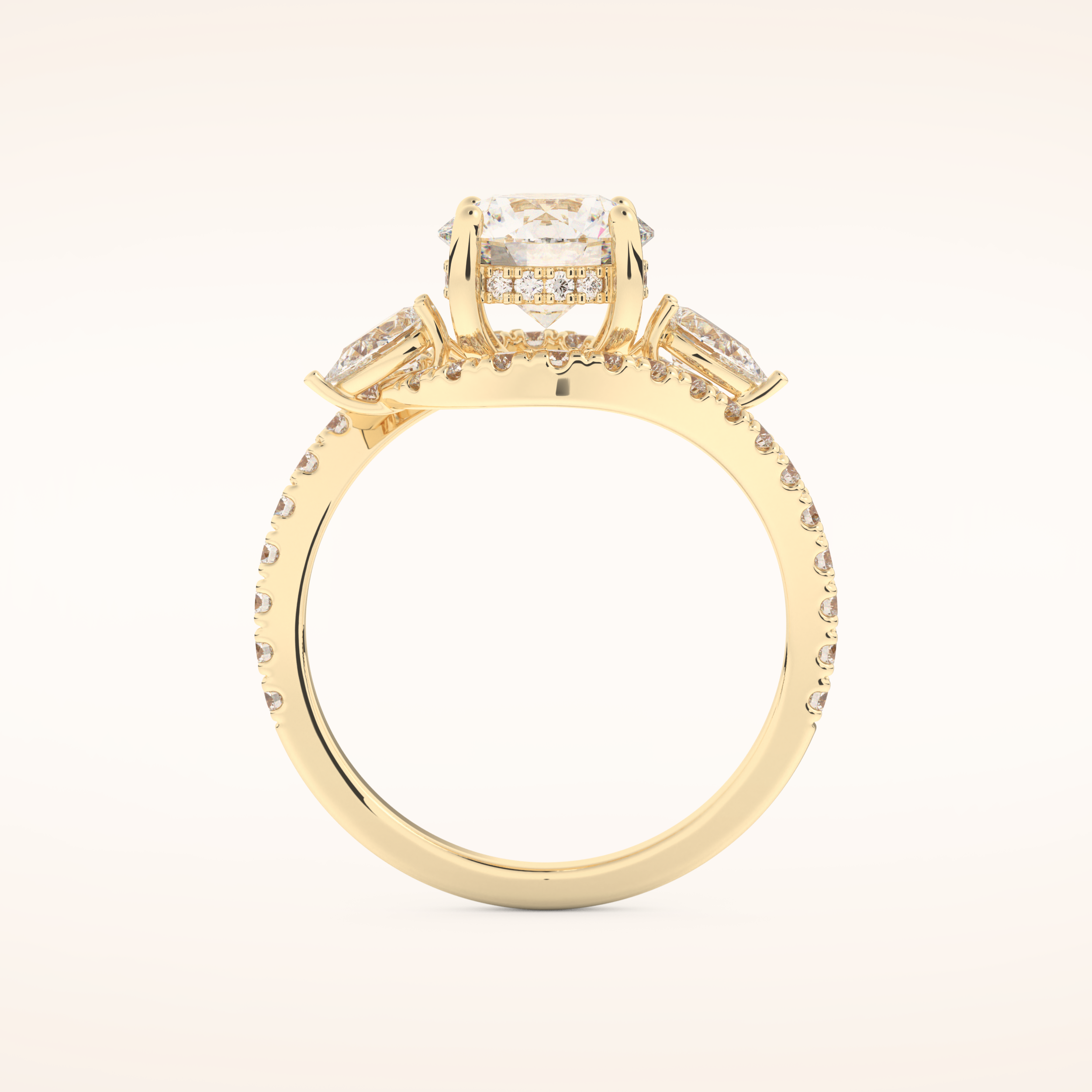 1.5 CT Round Shaped Cluster Moissanite Engagement Ring