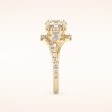 1.5 CT Round Shaped Cluster Moissanite Engagement Ring