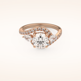 1.5 CT Round Shaped Cluster Moissanite Engagement Ring
