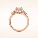 1.5 CT Round Shaped Cluster Moissanite Engagement Ring