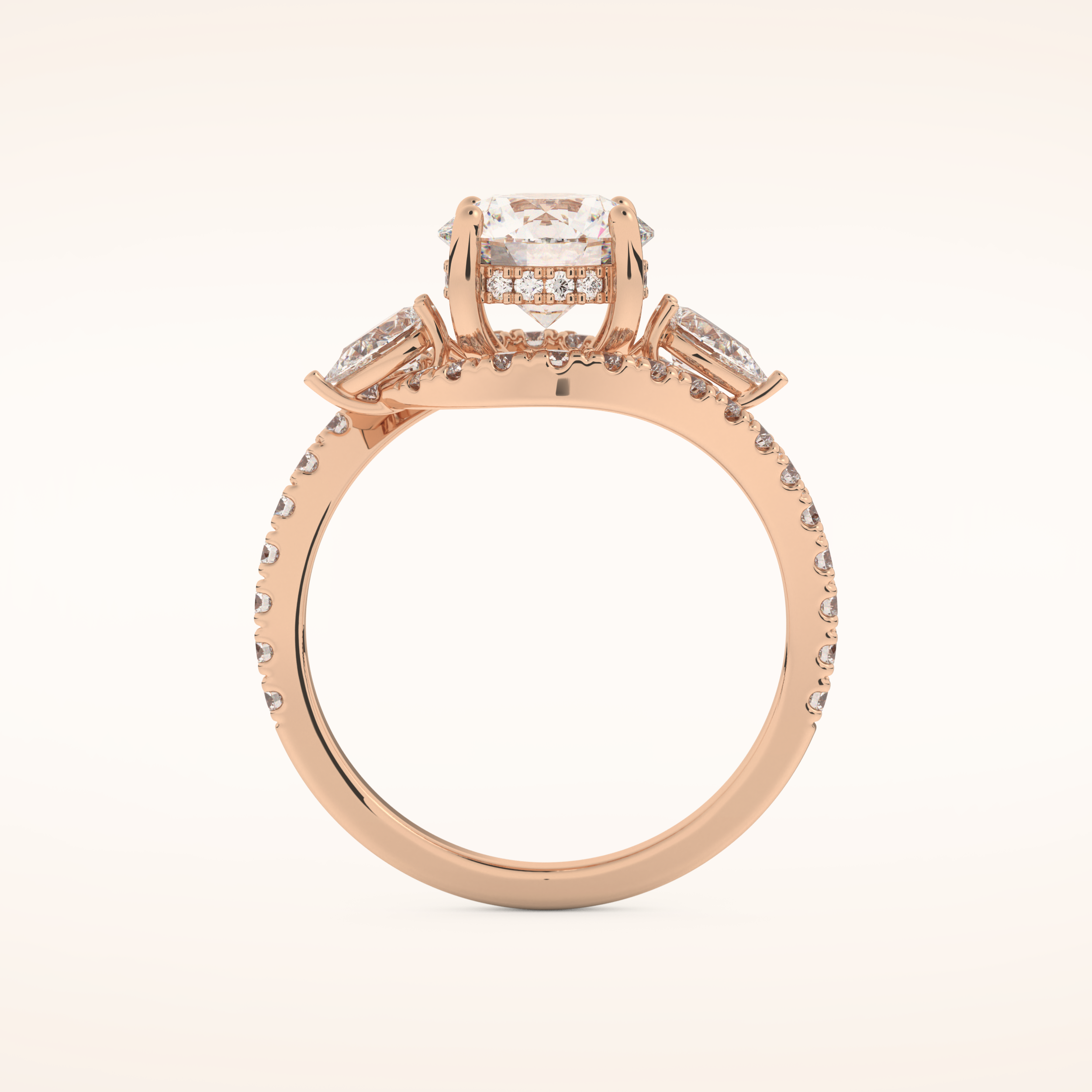 1.5 CT Round Shaped Cluster Moissanite Engagement Ring