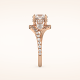 1.5 CT Round Shaped Cluster Moissanite Engagement Ring