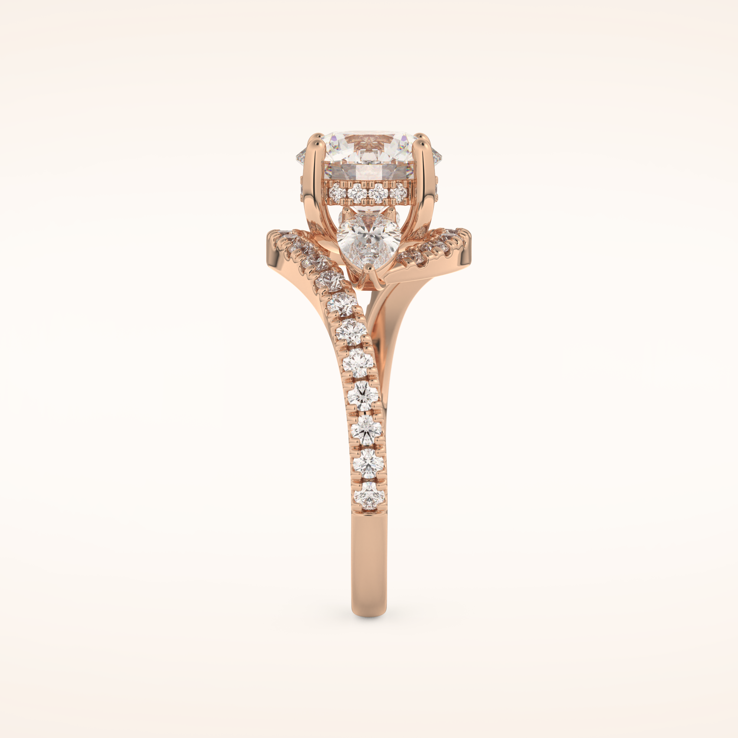 1.5 CT Round Shaped Cluster Moissanite Engagement Ring