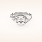 1.5 CT Round Shaped Cluster Moissanite Engagement Ring