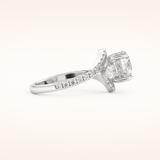 1.5 CT Round Shaped Cluster Moissanite Engagement Ring