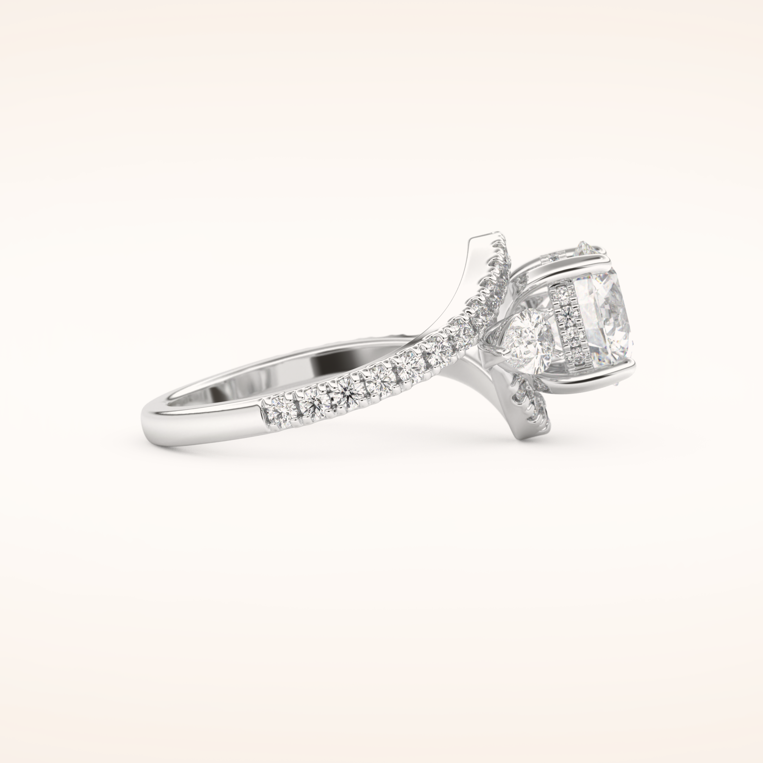 1.5 CT Round Shaped Cluster Moissanite Engagement Ring