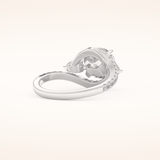 1.5 CT Round Shaped Cluster Moissanite Engagement Ring