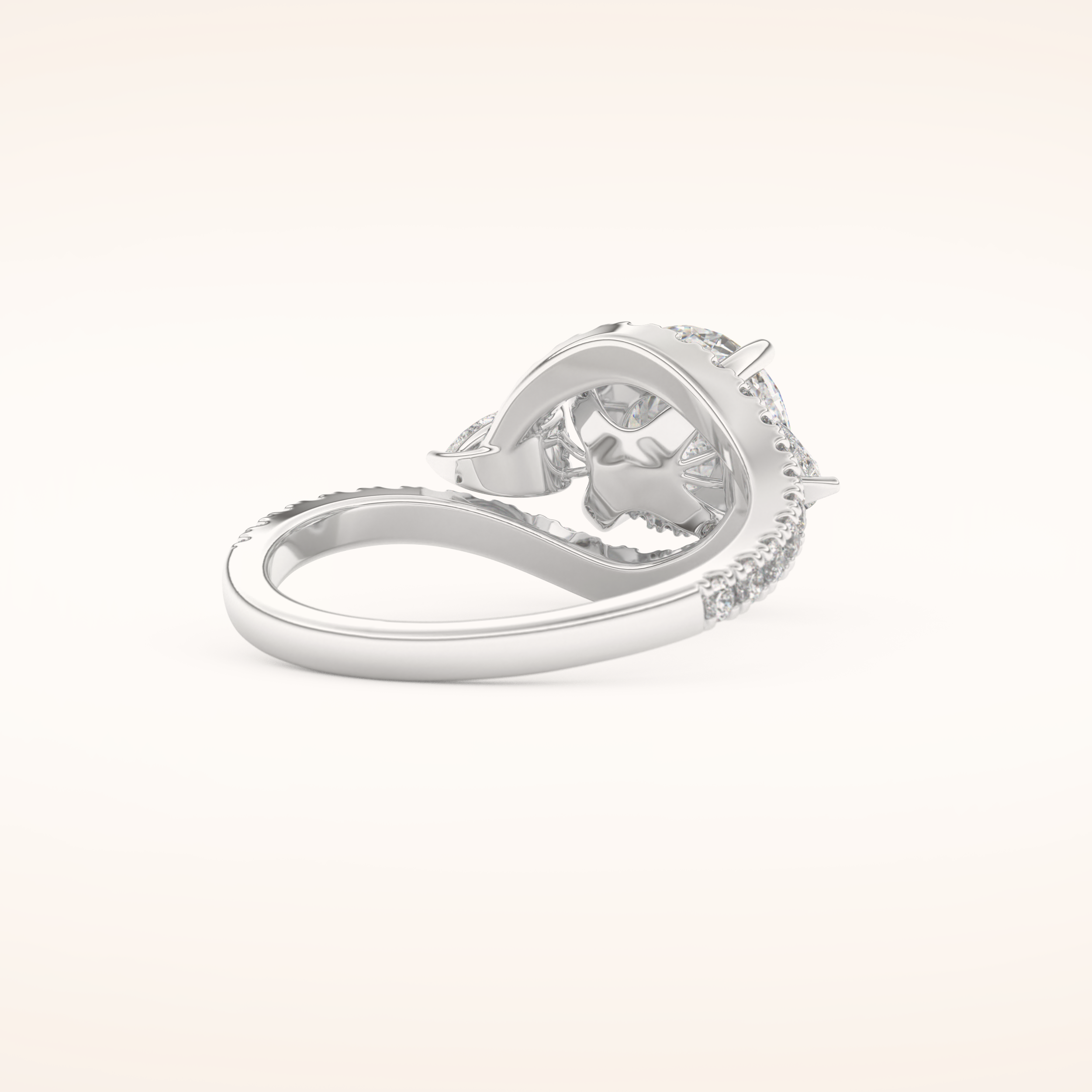 1.5 CT Round Shaped Cluster Moissanite Engagement Ring