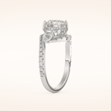 1.5 CT Round Shaped Cluster Moissanite Engagement Ring