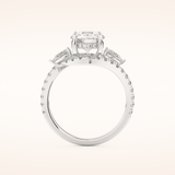 1.5 CT Round Shaped Cluster Moissanite Engagement Ring