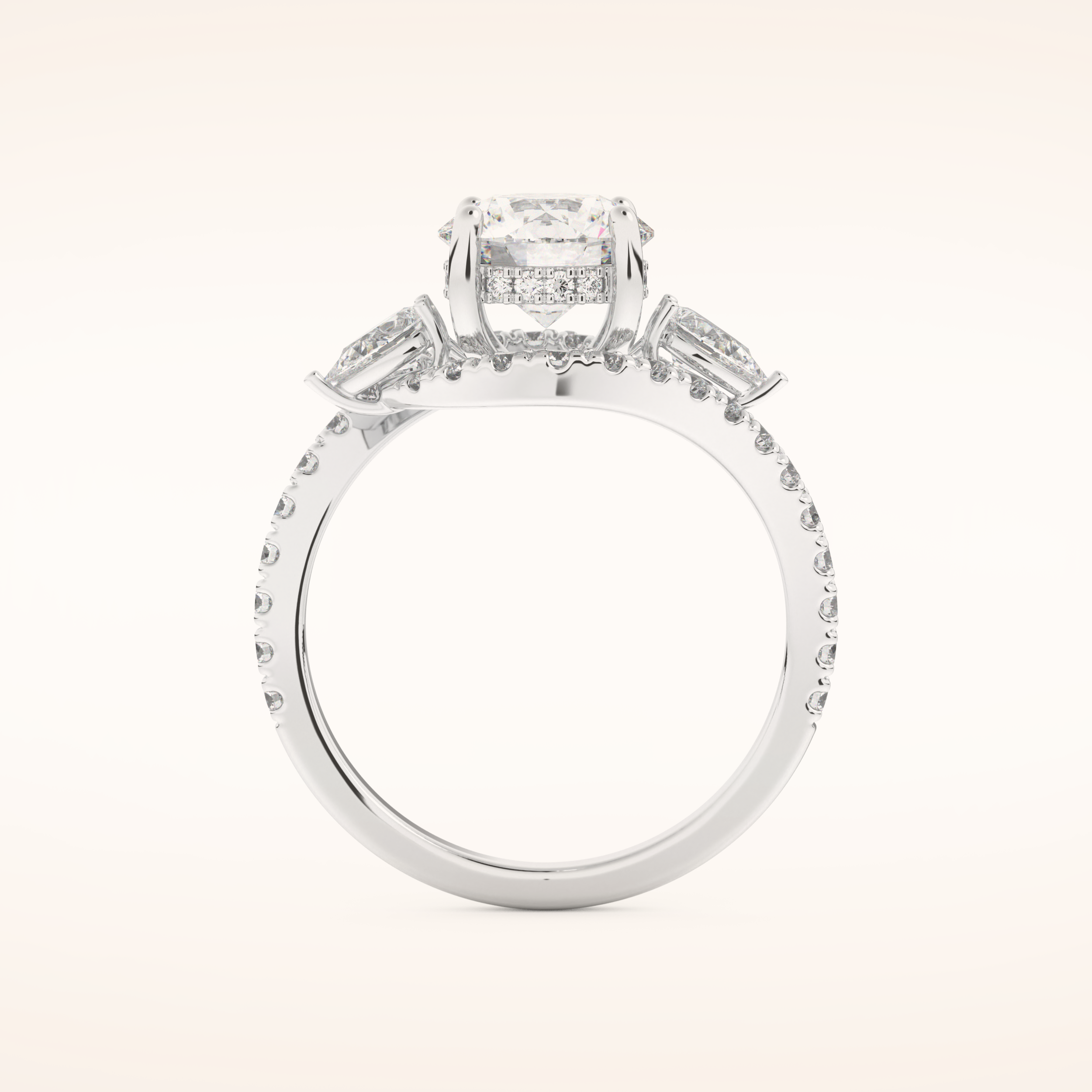 1.5 CT Round Shaped Cluster Moissanite Engagement Ring