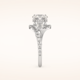 1.5 CT Round Shaped Cluster Moissanite Engagement Ring