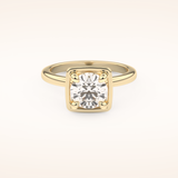 1.5 CT Round Shaped Pave Moissanite Engagement Ring