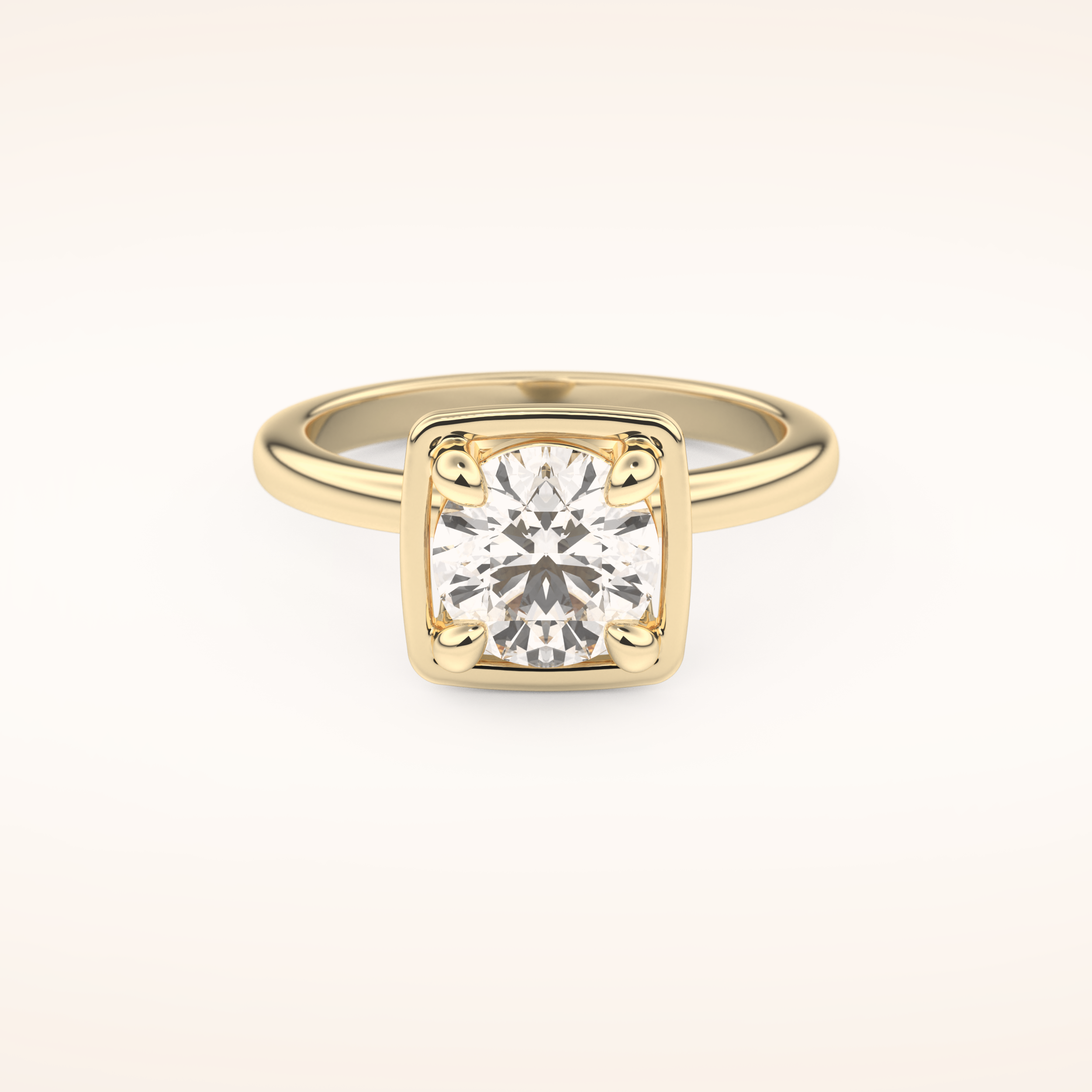 1.5 CT Round Shaped Pave Moissanite Engagement Ring