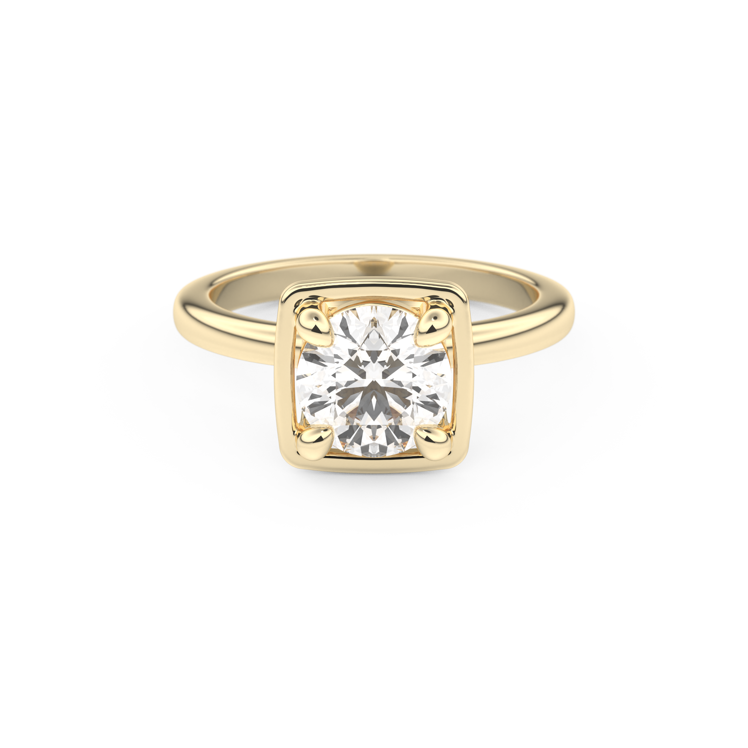 Round Pave Lab Grown Diamond Engagement Ring
