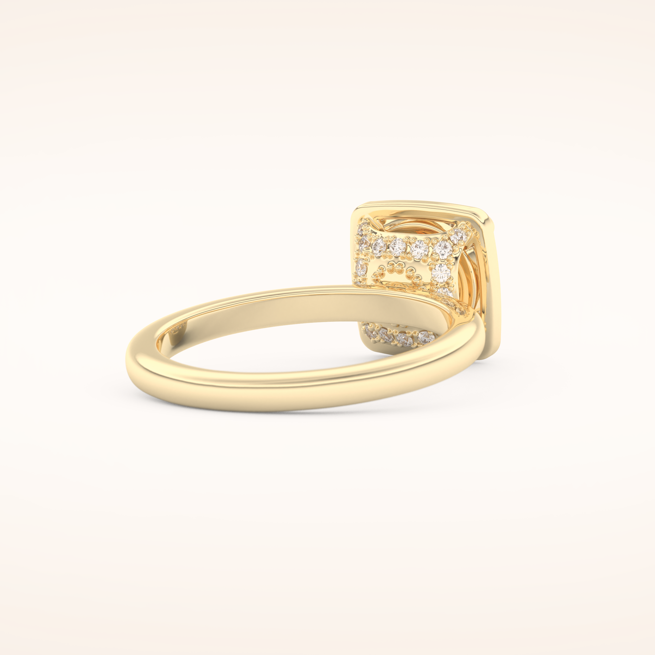 1.5 CT Round Shaped Pave Moissanite Engagement Ring