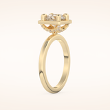 1.5 CT Round Shaped Pave Moissanite Engagement Ring