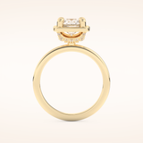 1.5 CT Round Shaped Pave Moissanite Engagement Ring