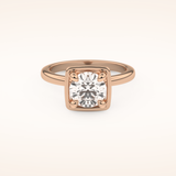1.5 CT Round Shaped Pave Moissanite Engagement Ring