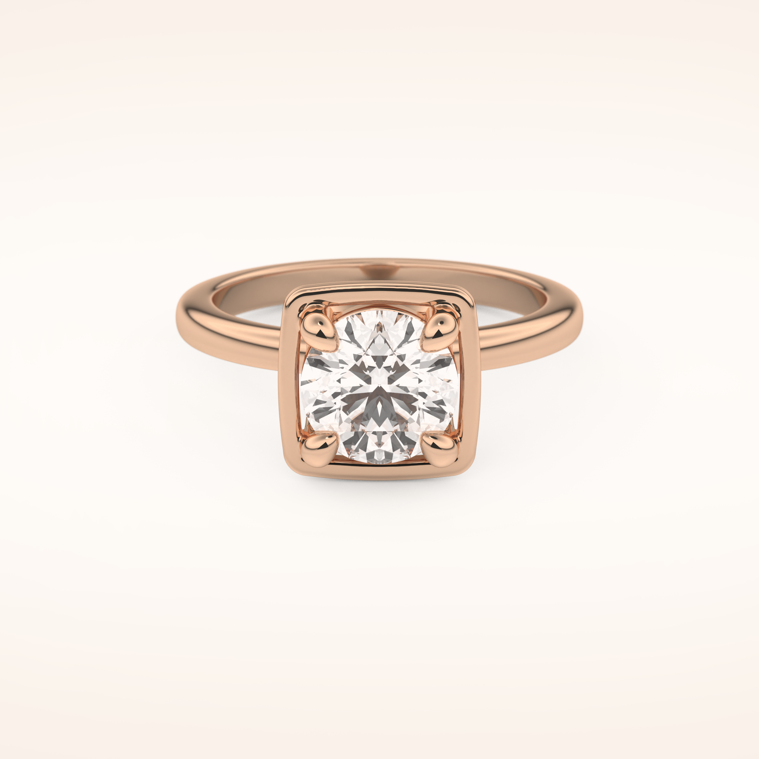 1.5 CT Round Shaped Pave Moissanite Engagement Ring