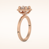 1.5 CT Round Shaped Pave Moissanite Engagement Ring