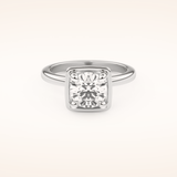 1.5 CT Round Shaped Pave Moissanite Engagement Ring