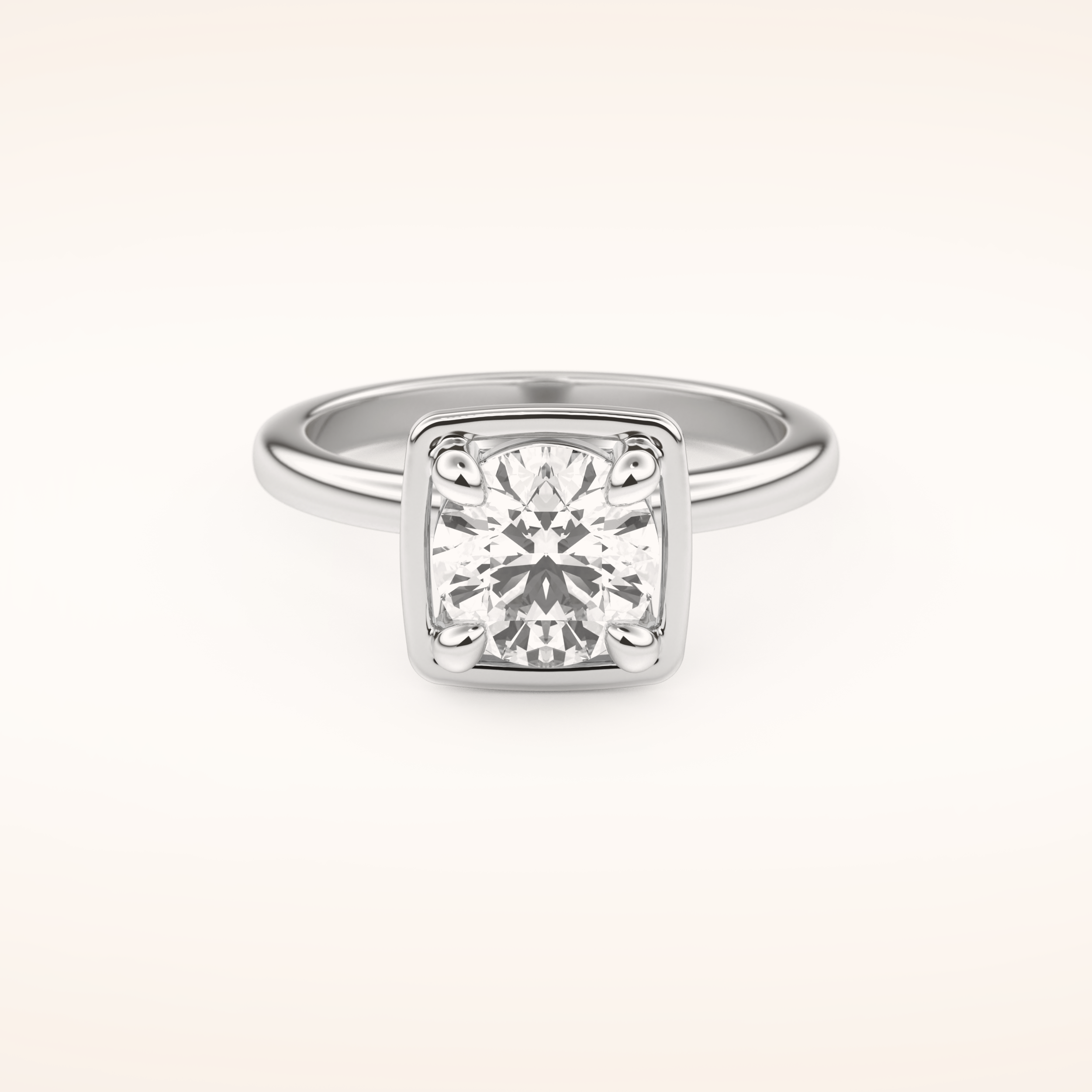 1.5 CT Round Shaped Pave Moissanite Engagement Ring