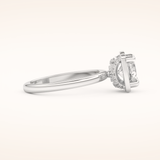 1.5 CT Round Shaped Pave Moissanite Engagement Ring