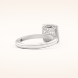 1.5 CT Round Shaped Pave Moissanite Engagement Ring