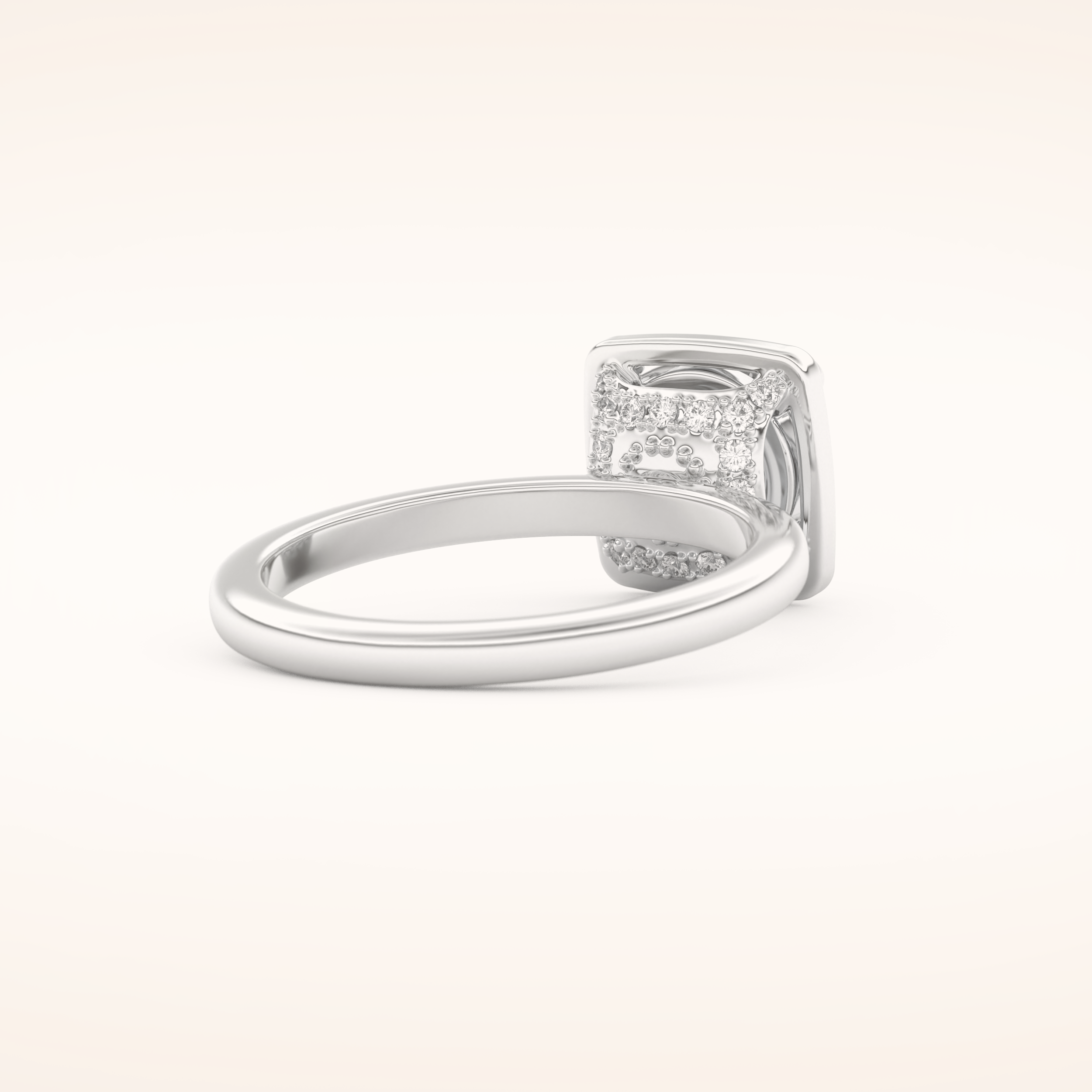 1.5 CT Round Shaped Pave Moissanite Engagement Ring