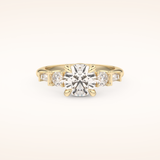 1.5 CT Round Shaped Cluster Moissanite Engagement Ring