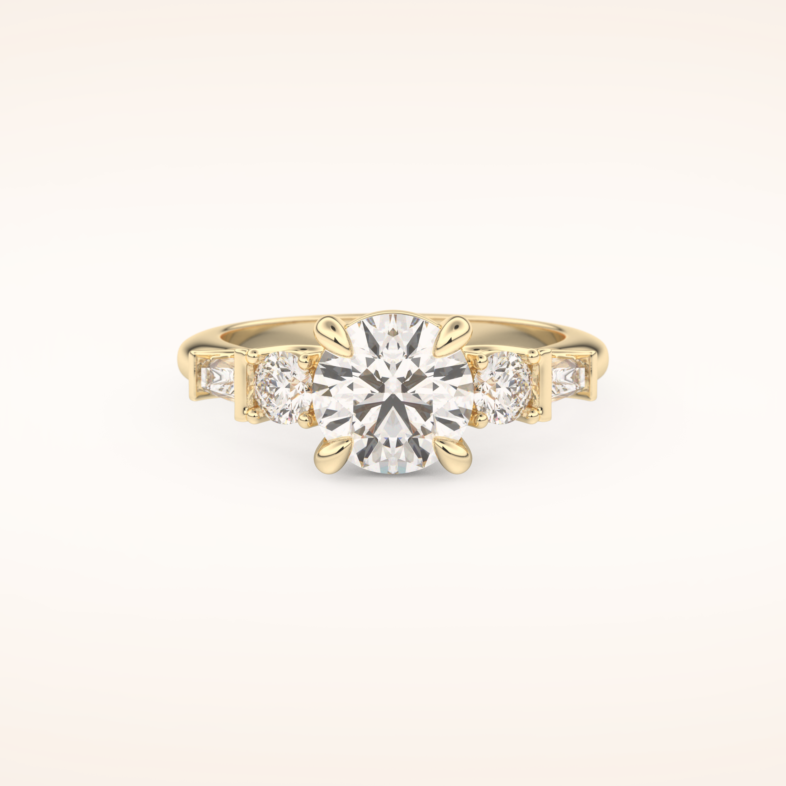 1.5 CT Round Shaped Cluster Moissanite Engagement Ring