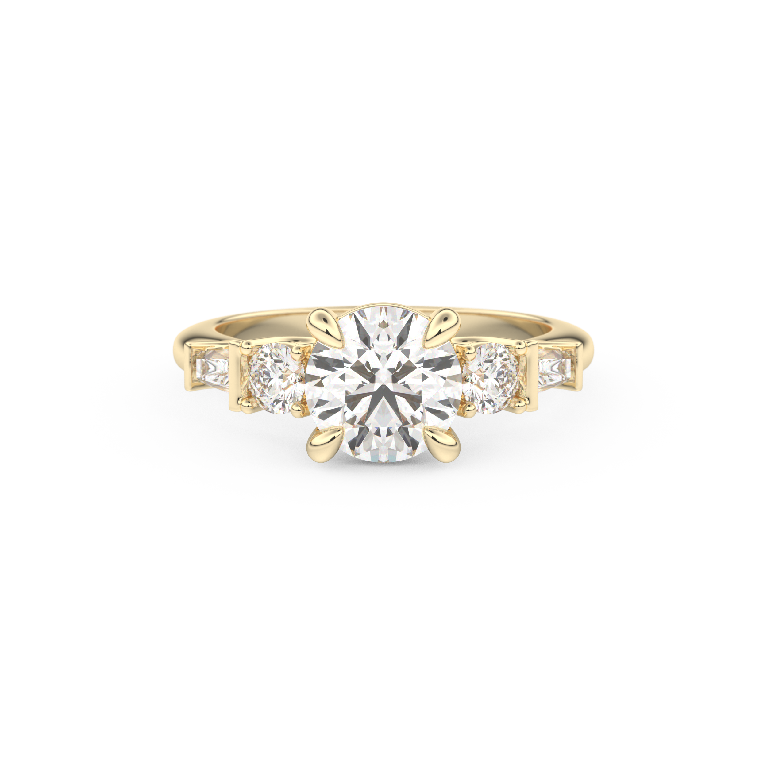 Round Cluster Lab Grown Diamond Engagement Ring