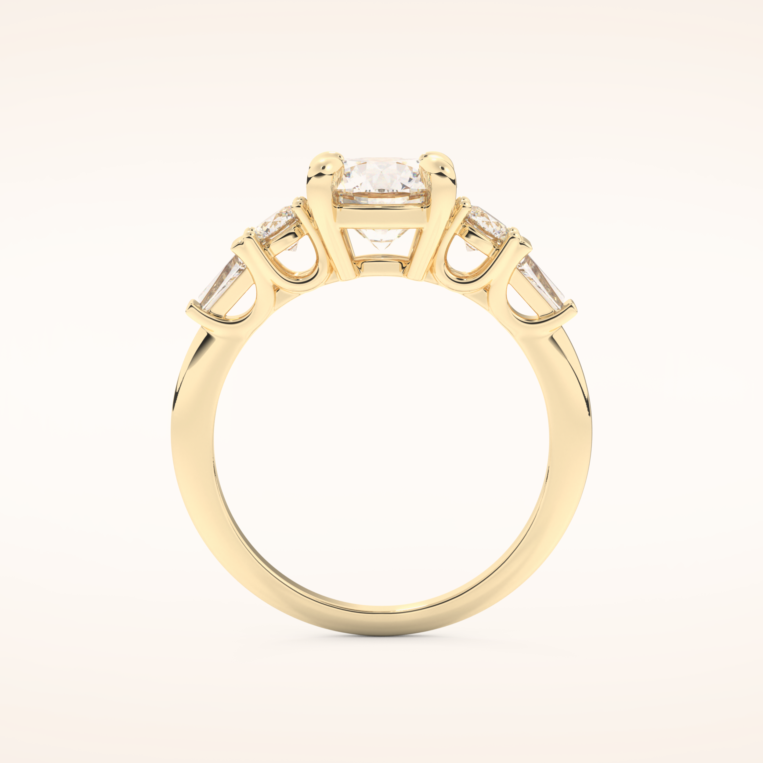 1.5 CT Round Shaped Cluster Moissanite Engagement Ring