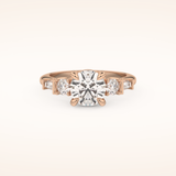 1.5 CT Round Shaped Cluster Moissanite Engagement Ring