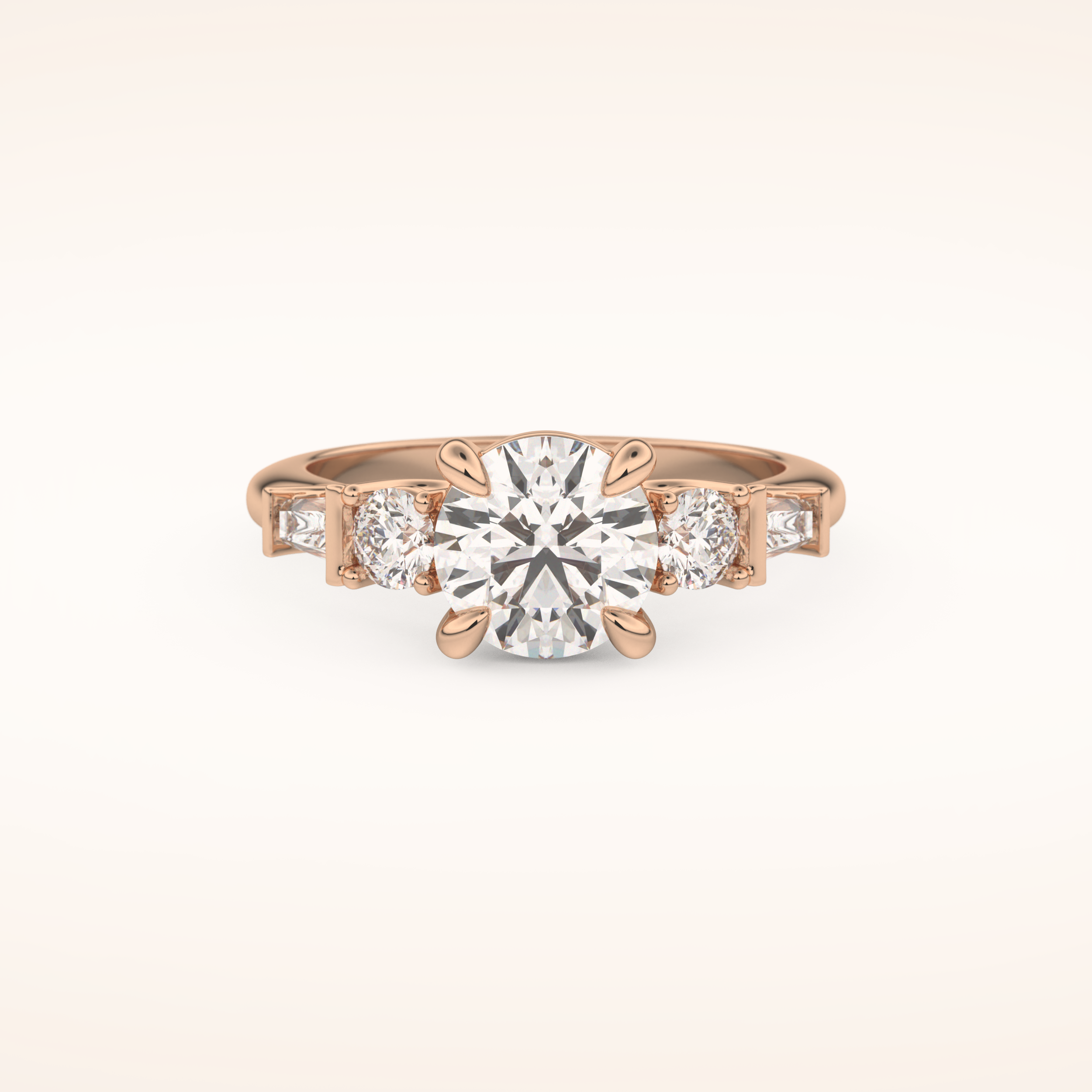 1.5 CT Round Shaped Cluster Moissanite Engagement Ring
