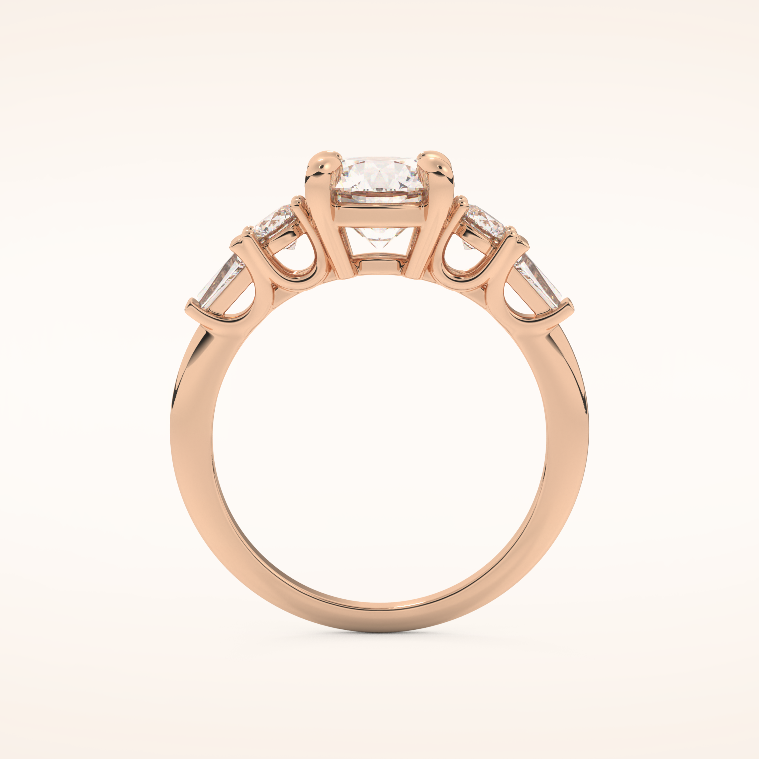 1.5 CT Round Shaped Cluster Moissanite Engagement Ring