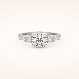 1.5 CT Round Shaped Cluster Moissanite Engagement Ring