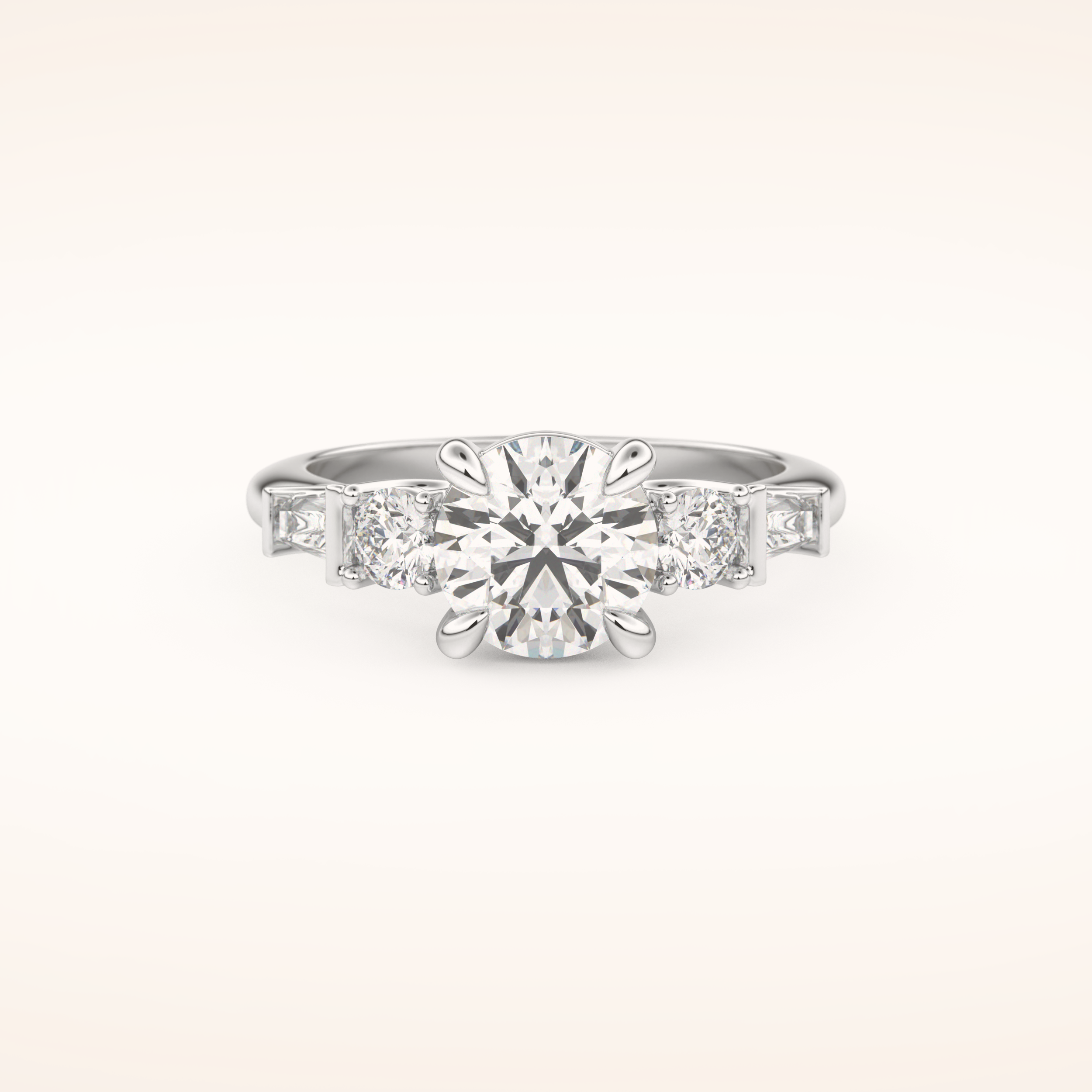 1.5 CT Round Shaped Cluster Moissanite Engagement Ring