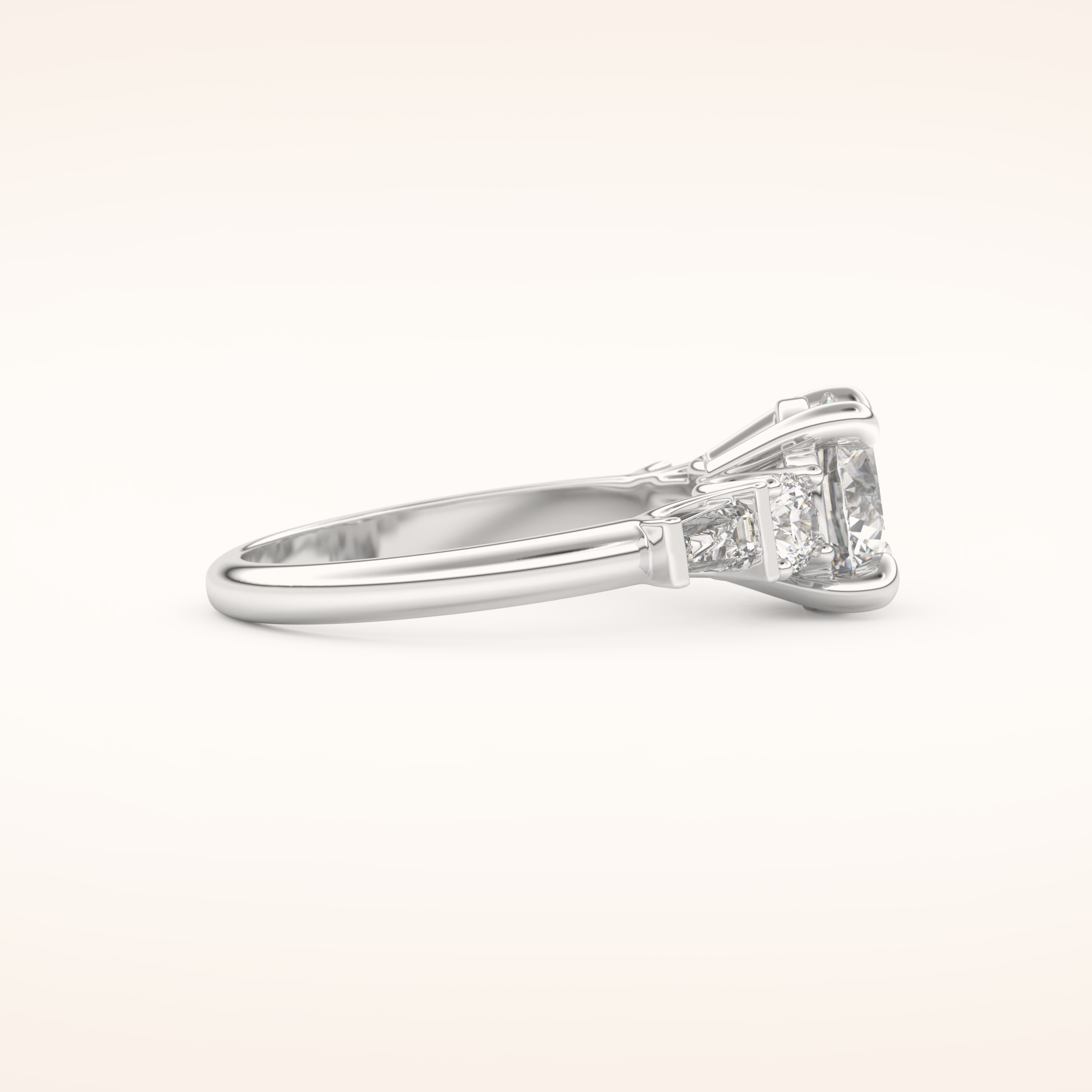 1.5 CT Round Shaped Cluster Moissanite Engagement Ring