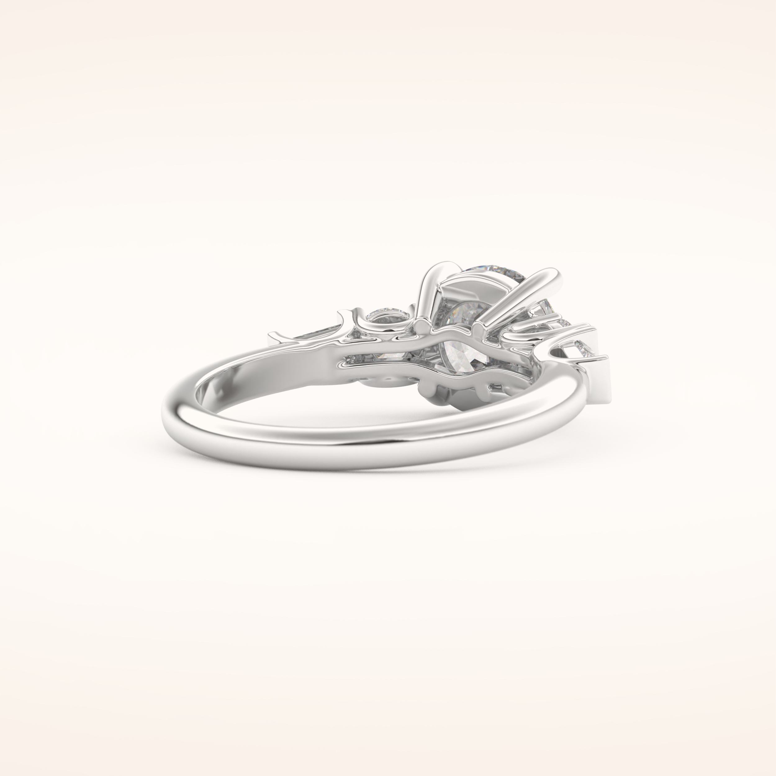 1.5 CT Round Shaped Cluster Moissanite Engagement Ring
