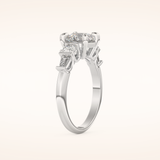 1.5 CT Round Shaped Cluster Moissanite Engagement Ring
