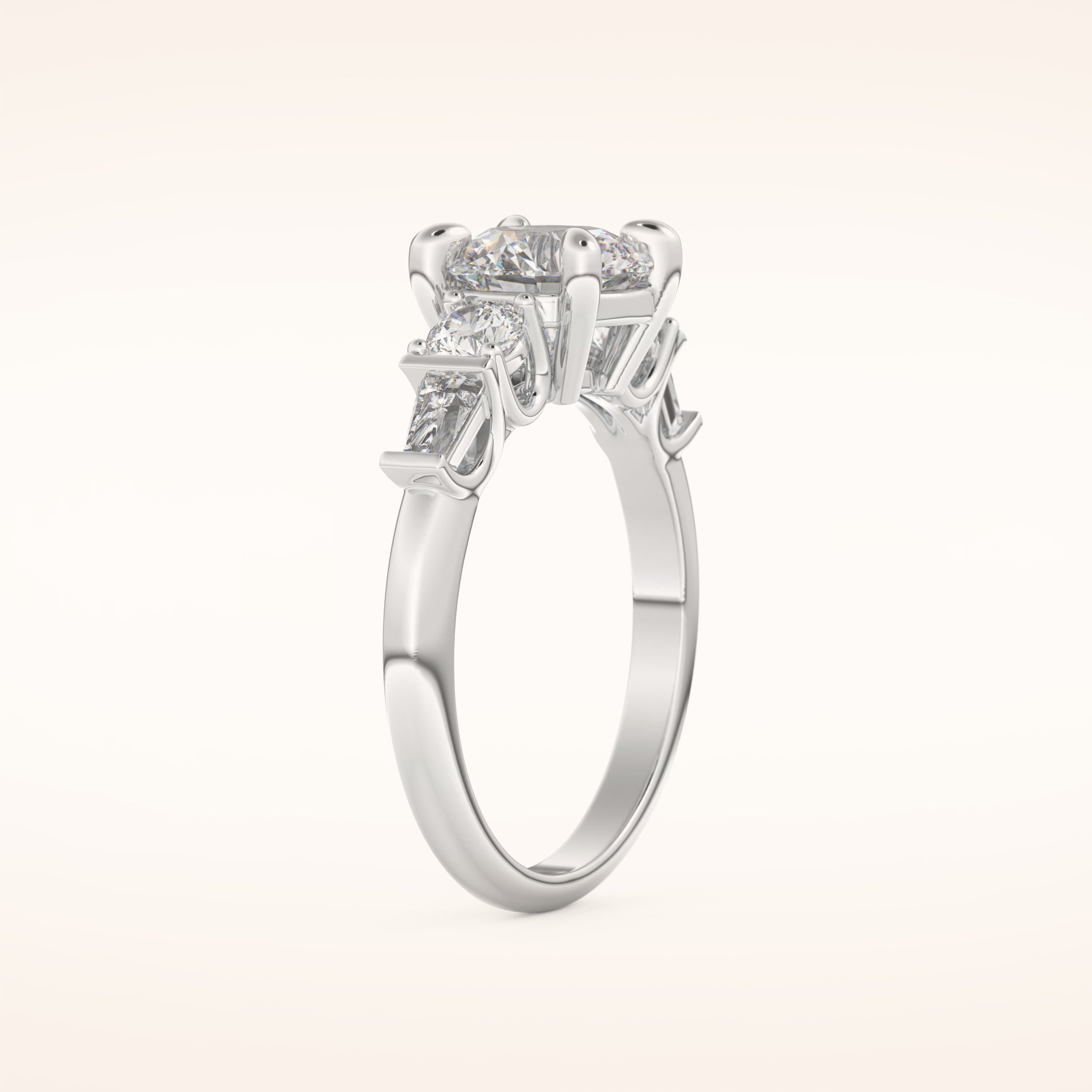 1.5 CT Round Shaped Cluster Moissanite Engagement Ring