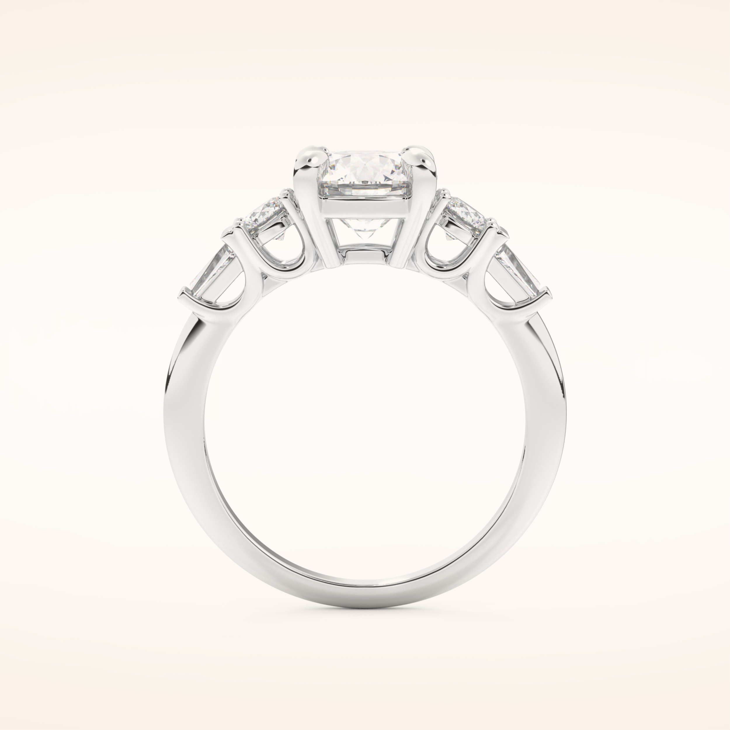 1.5 CT Round Shaped Cluster Moissanite Engagement Ring