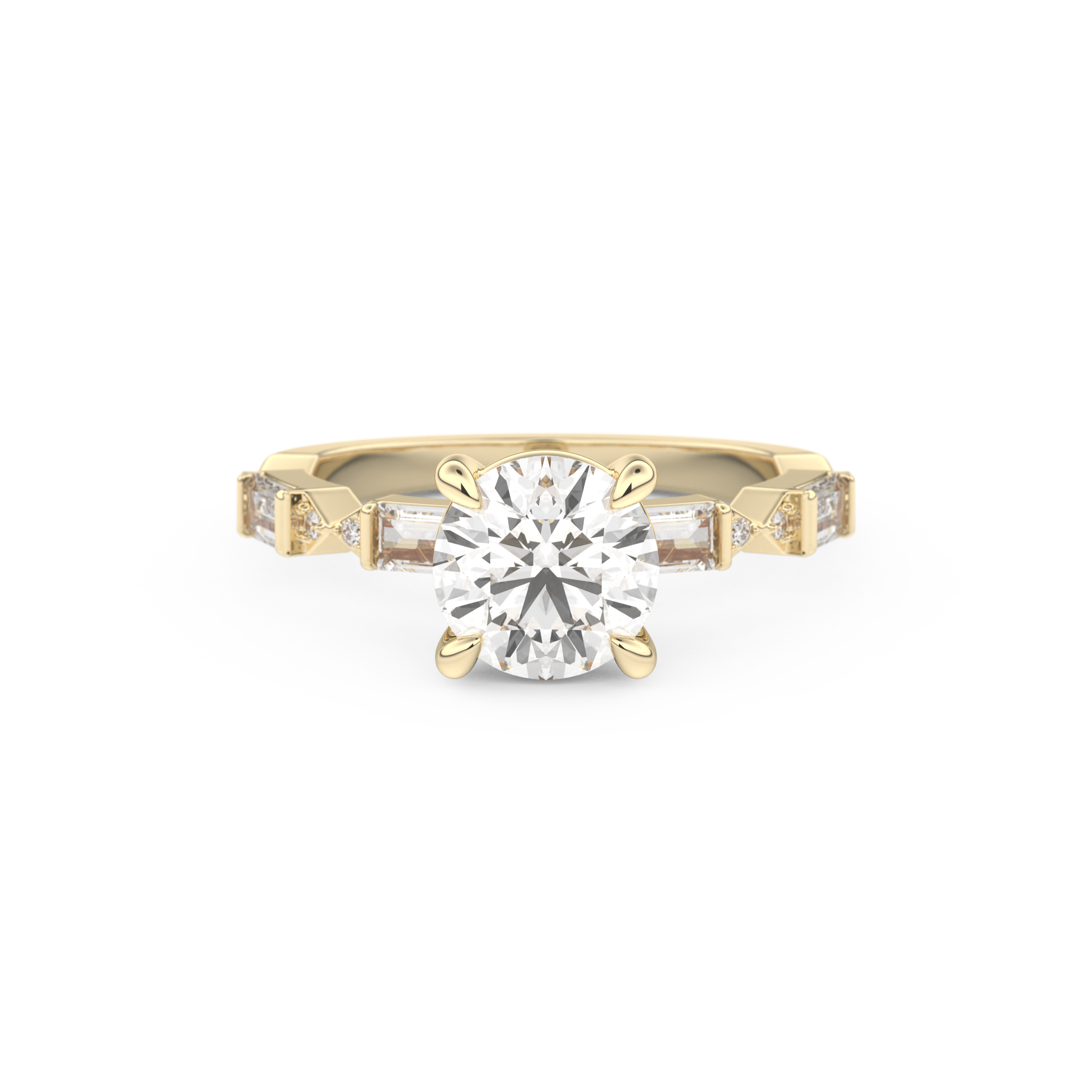 Round Pave Lab Grown Diamond Engagement Ring